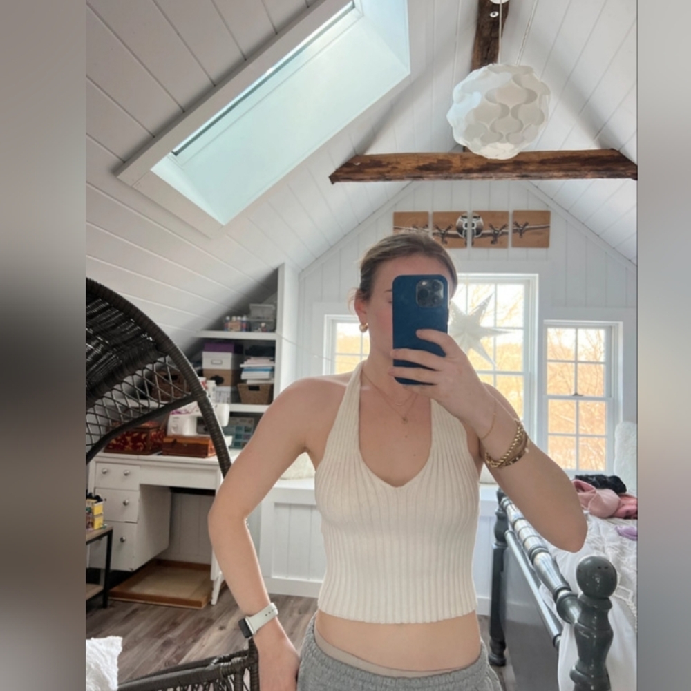 White Dante Malan Crop Top, S